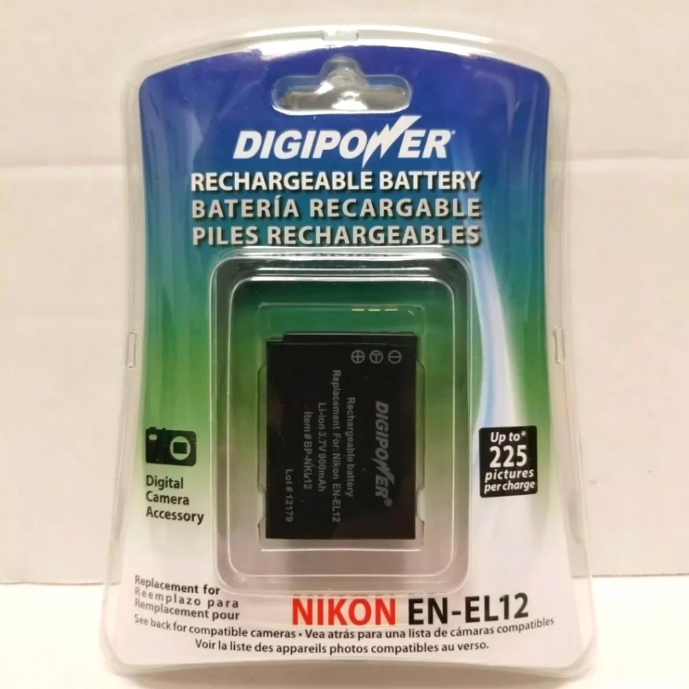 Nikon EN-EL12 Rechargeable CoolPix Digital Camera Battery Digipower Brand New